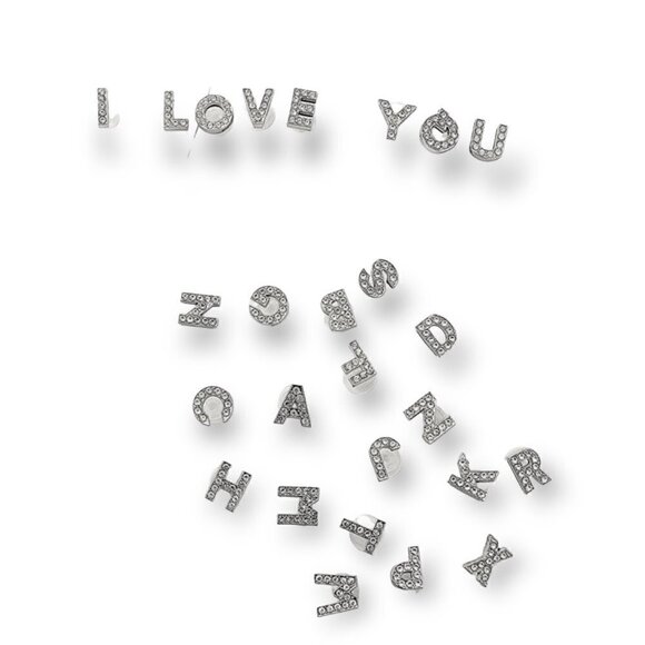 Alphabet Letter Slide 3D Bling Charms 10mm - Picture 1 of 6